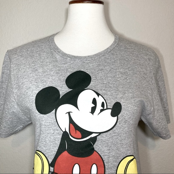 DISNEY Mickey Mouse Gray Graphic Tee Shirt Size Small - Picture 2 of 7
